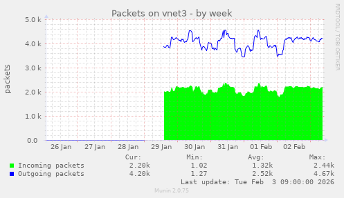 Packets on vnet3